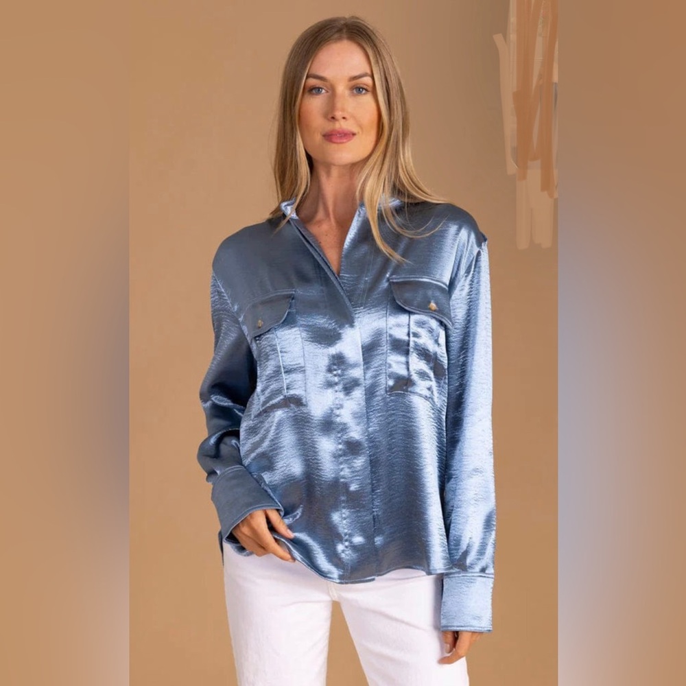 NWT S'EDGE INDY TOP in Denim, XS